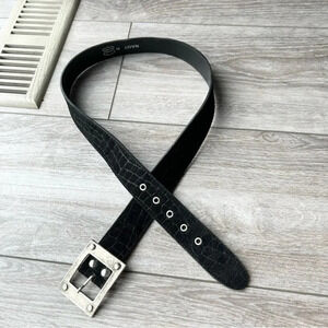 Naot Croc Embossed Suede Leather Belt